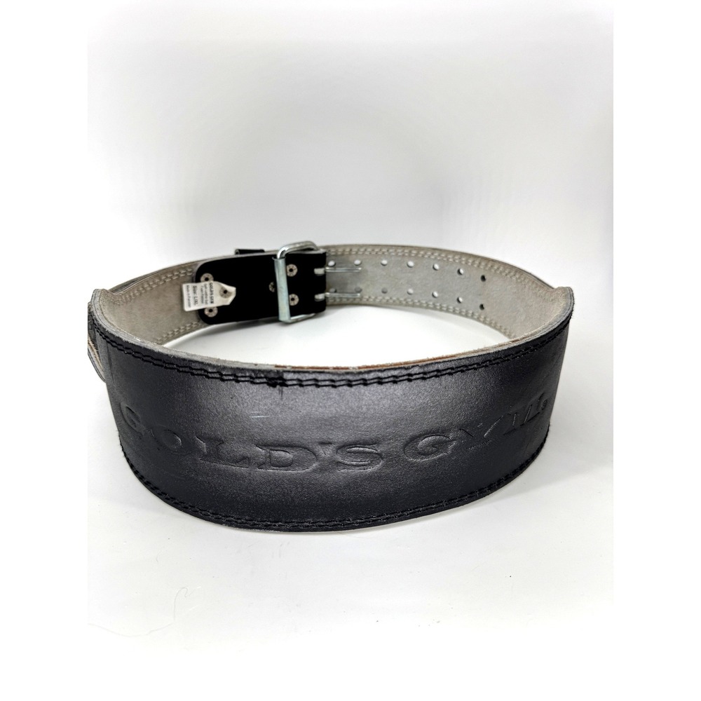 Gold's Gym Weightlifting Belt Men L/XL Black Leather Foam Padded Gorpcore Gym